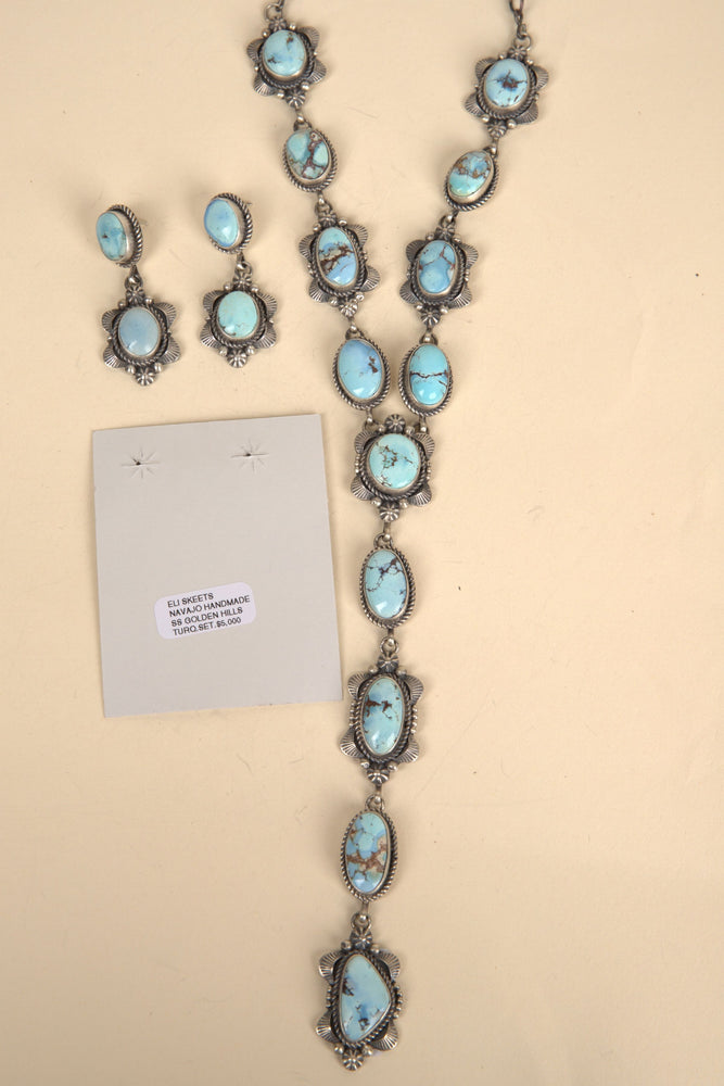 
                  
                    Navajo Handmade Golden Hills Turquoise Necklace and Earring Set- 11
                  
                