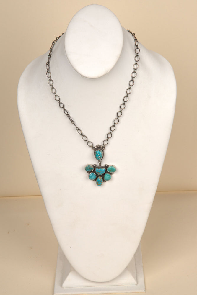 
                  
                    Navajo Handmade Kingman Turquoise Cascade Necklace
                  
                