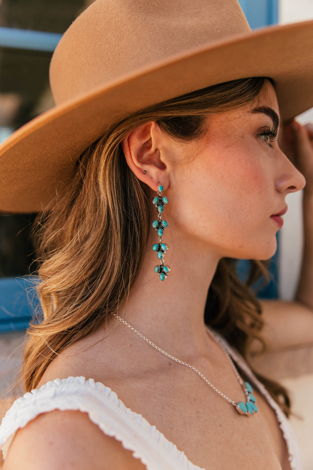 Kingman Turquoise Cascade Earrings