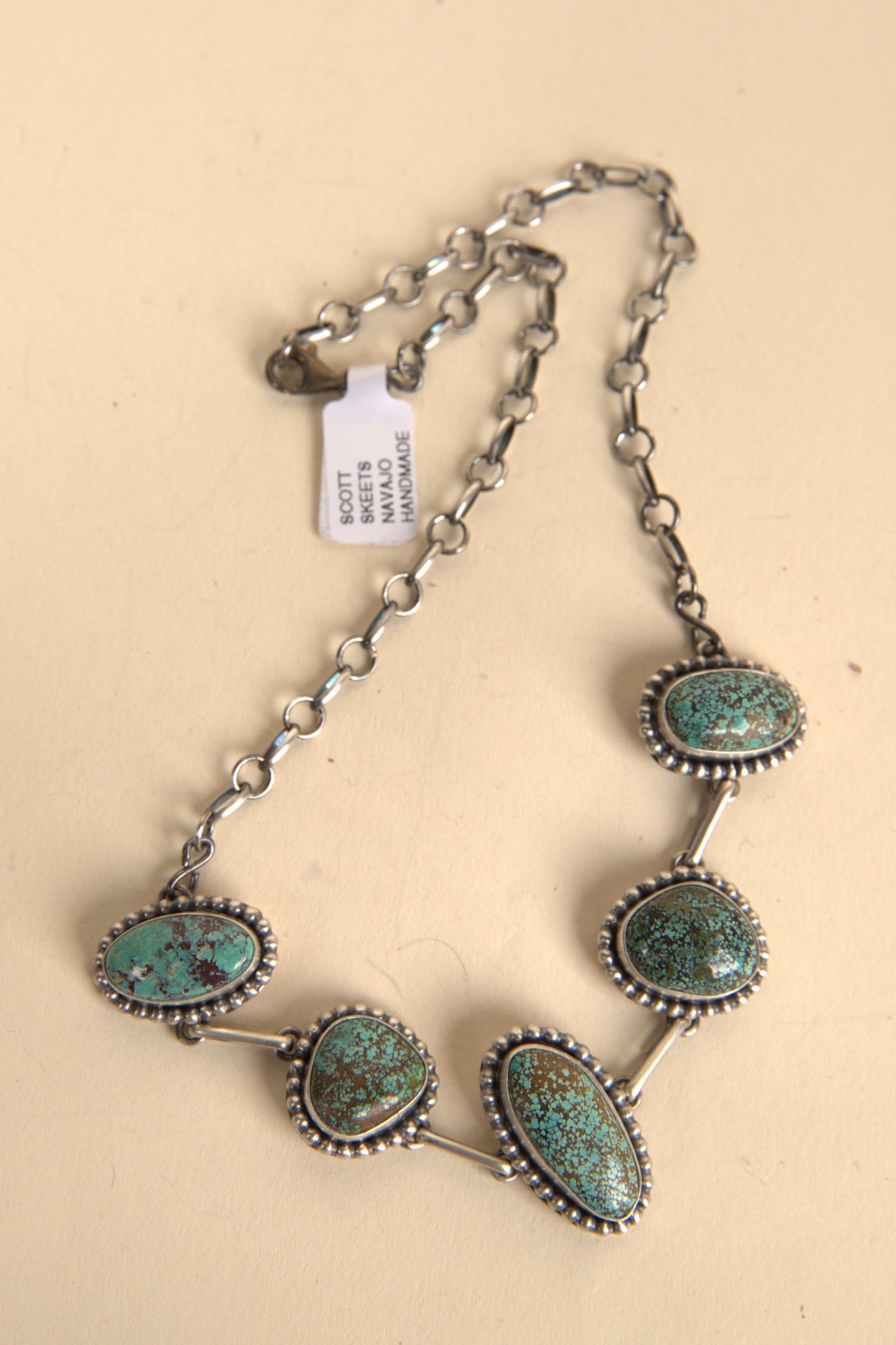 
                  
                    Navajo Handmade  Kingman Turquoise Choker - 5
                  
                