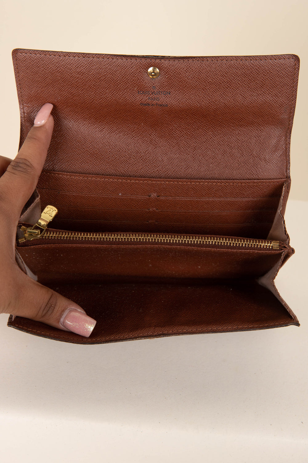 Louis Vuitton Portefeuille Sarah Long Wallet N63209 Damier Ebene Brown –  Timeless Vintage Company
