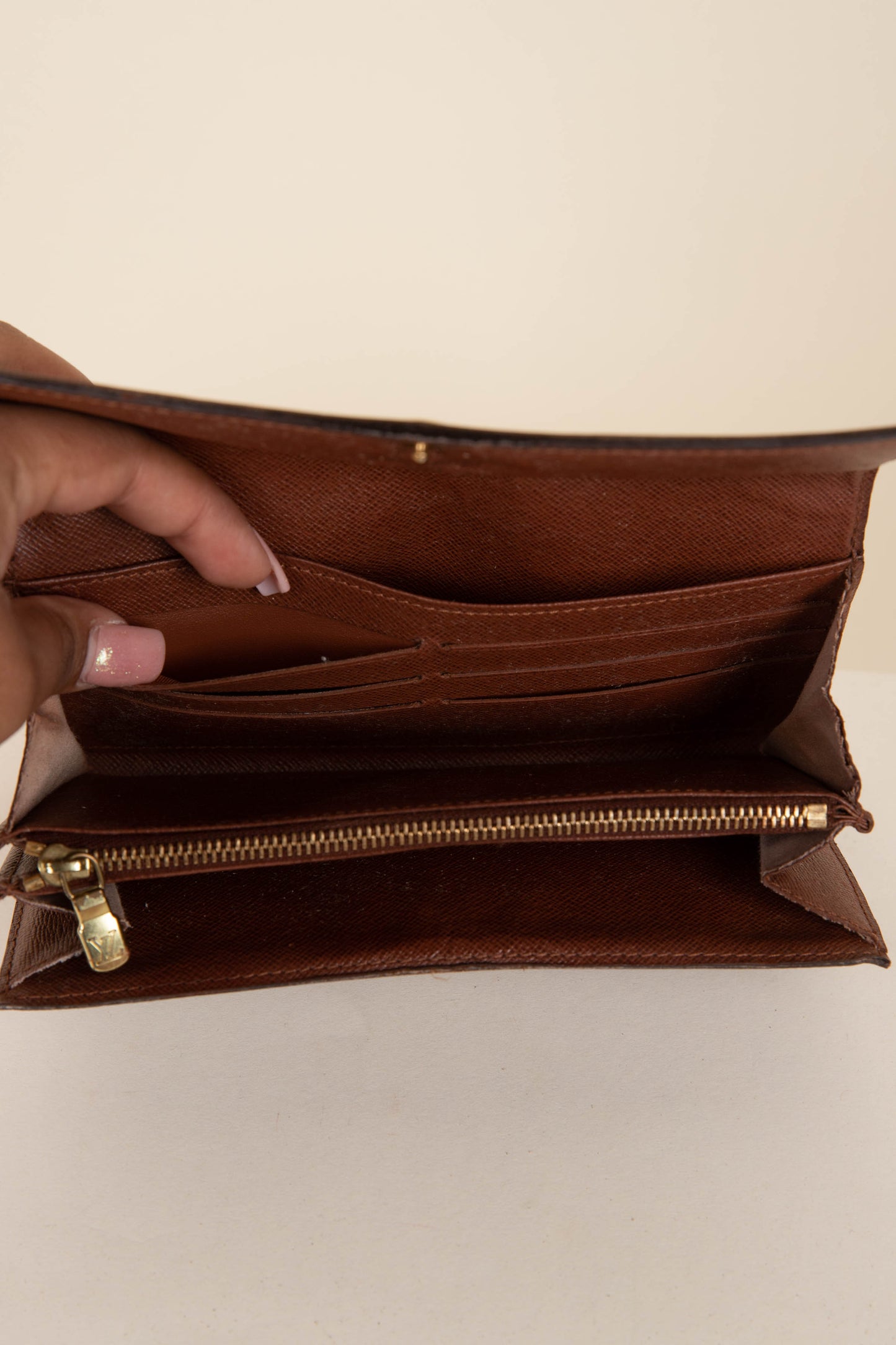 Louis Vuitton Wallet Purse Long Wallet Monogram Brown Woman