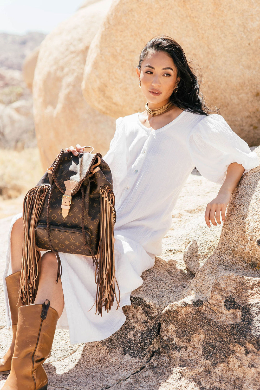 The Tucson Turquoise Cowhide Mini Backpack – L Trading