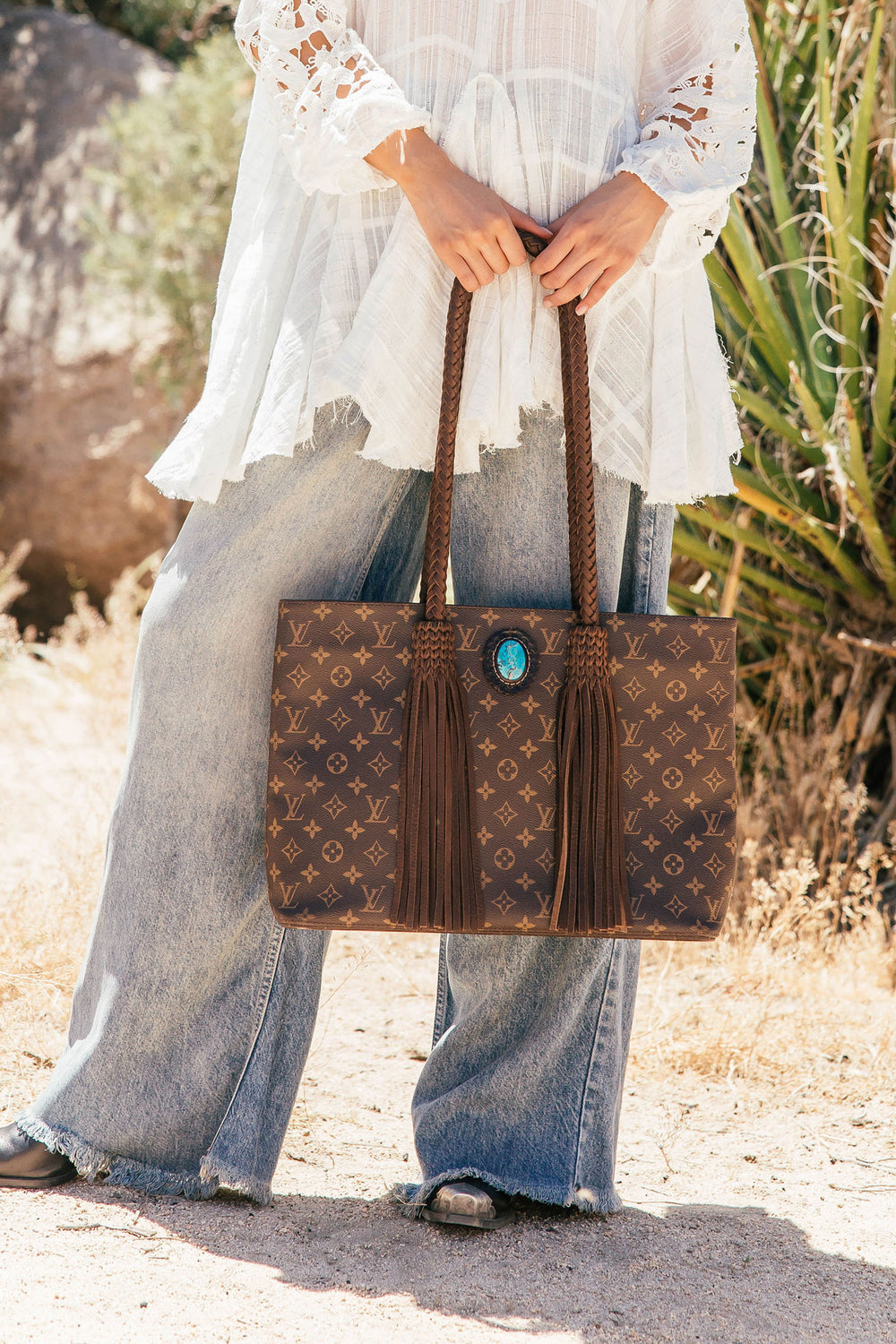 Louis Vuitton Canvas Exterior Fringe Bags & Handbags for Women