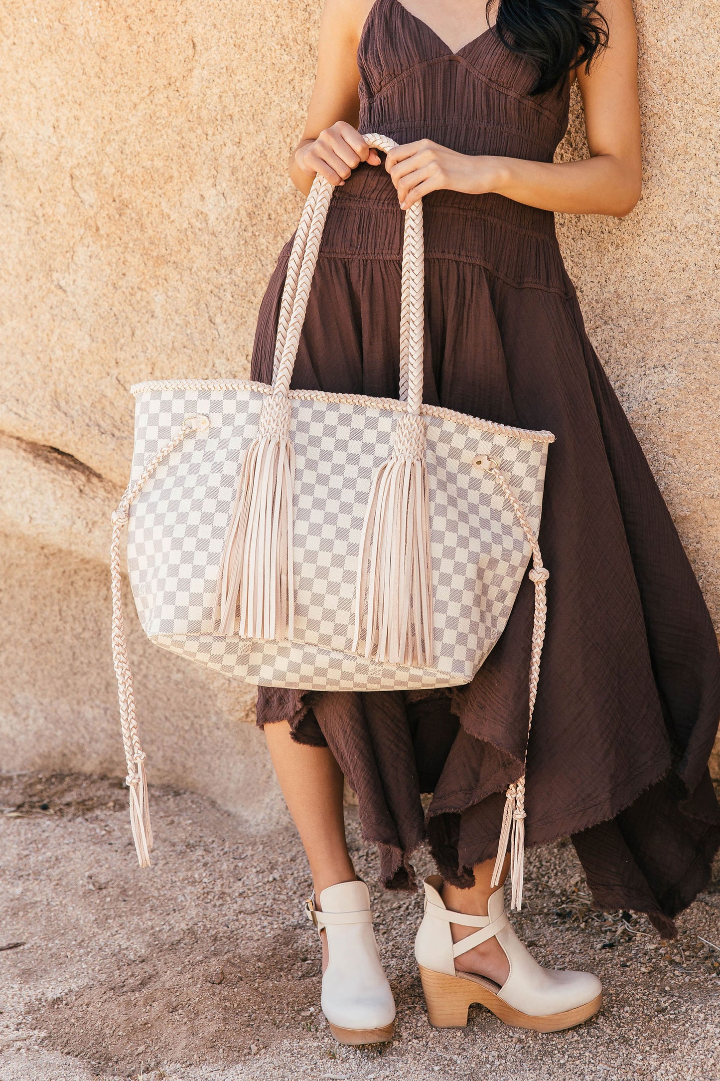 Megan - Tote with Boho Fringe, Braided Handle – Vintage Boho Bags