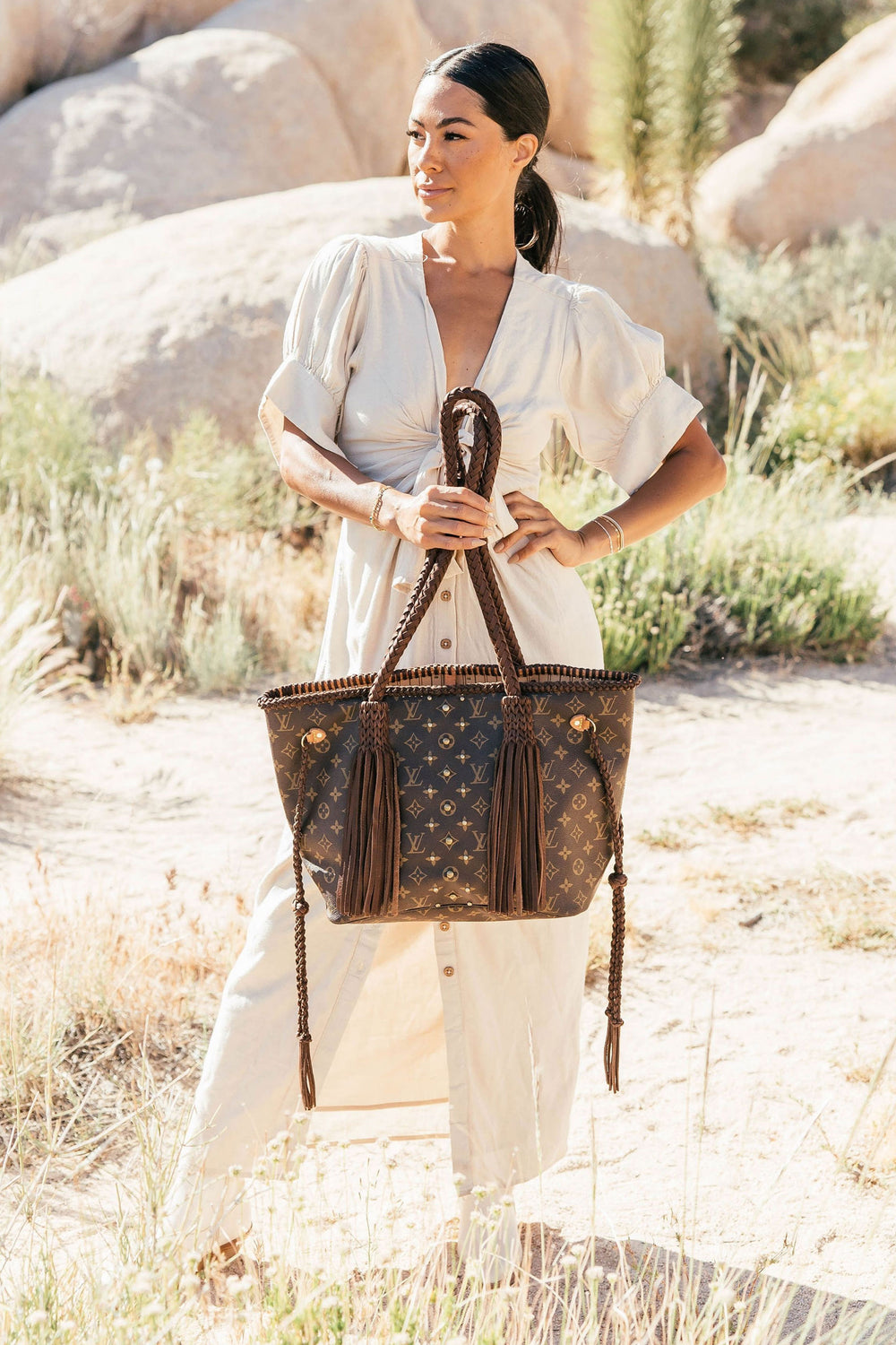 Louis Vuitton - Authenticated Handbag - Cloth Brown Plain for Women, Never Worn